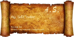 Ay Sándor névjegykártya